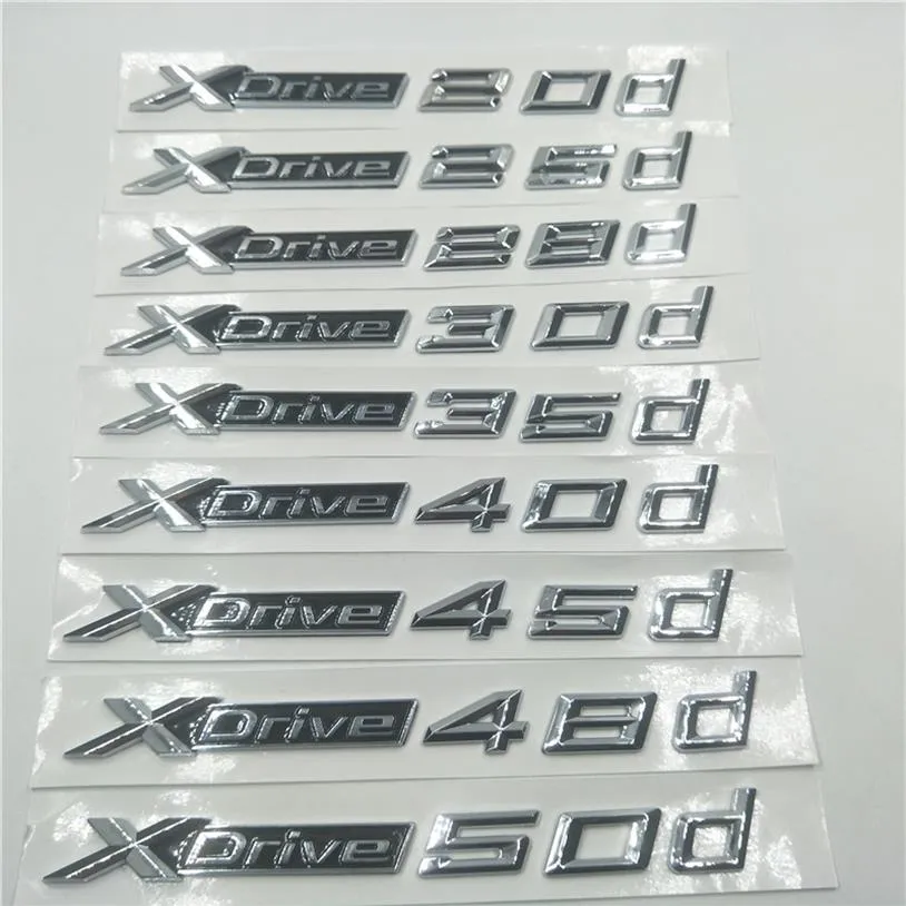 Xdrive 20d 25d 28d 30d 35d 40d 45d 48d 50d emblema del lado de la puerta logotipo del maletero trasero para BMW X1 X3 X5 X6 E83 E84 F25 F26 F48239s