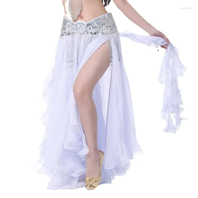 Desgaste de la etapa Ropa de danza del vientre Faldas largas largas Lady Dance Mujeres Sexy Falda oriental Professiona