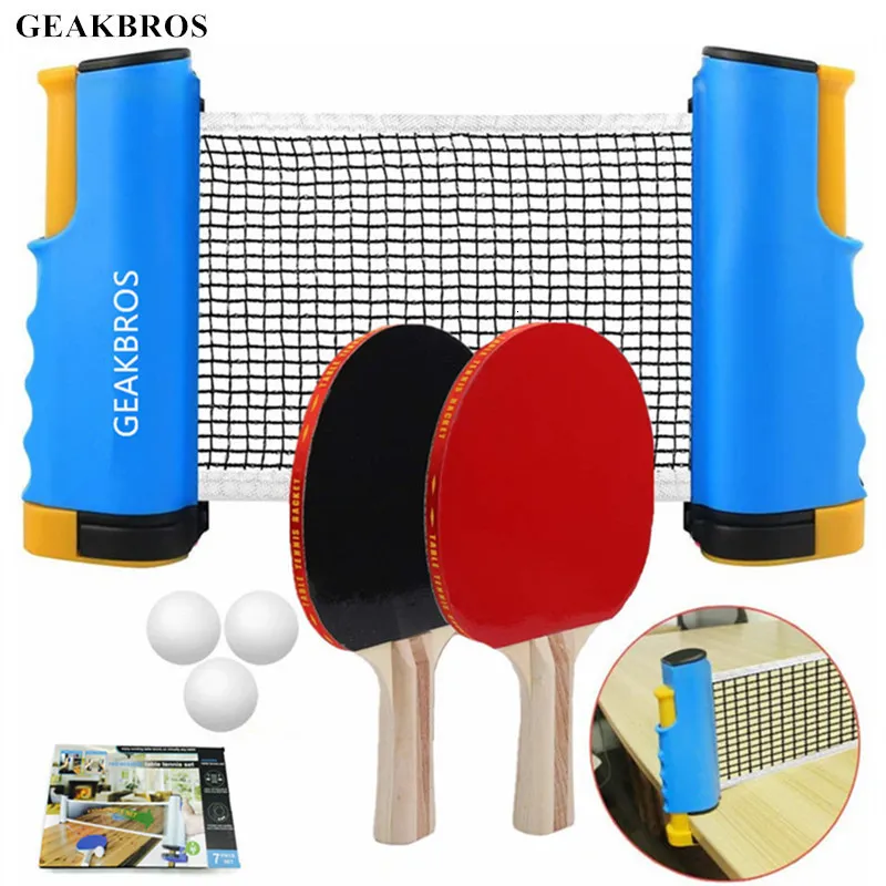 Ensembles de tennis de table ensemble de pagaie de ping-pong avec filet rétractable portable pour enfants adultes jeux de plein air intérieur sports familiaux jouant 230728