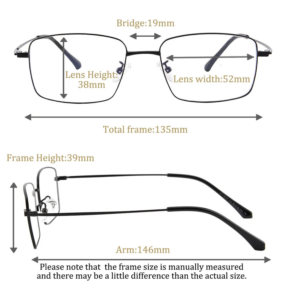 Sunglasses Frames Men Progressive reading glasses metal progressive Eyeglasses lunette femme better than bifocal clear on top 230729