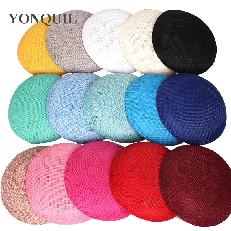 Berets 15CM Imitation Sinamay Fascinator Base Party Hats DIY Hair Accessories Cocktail Headwear Bridal Wedding Millinery 16 Colors 230729