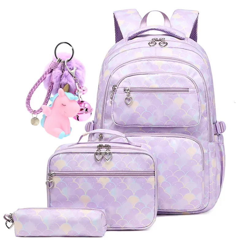 Teen Girls Backpack Set: School Bookbag with Lunch Bag Pencil