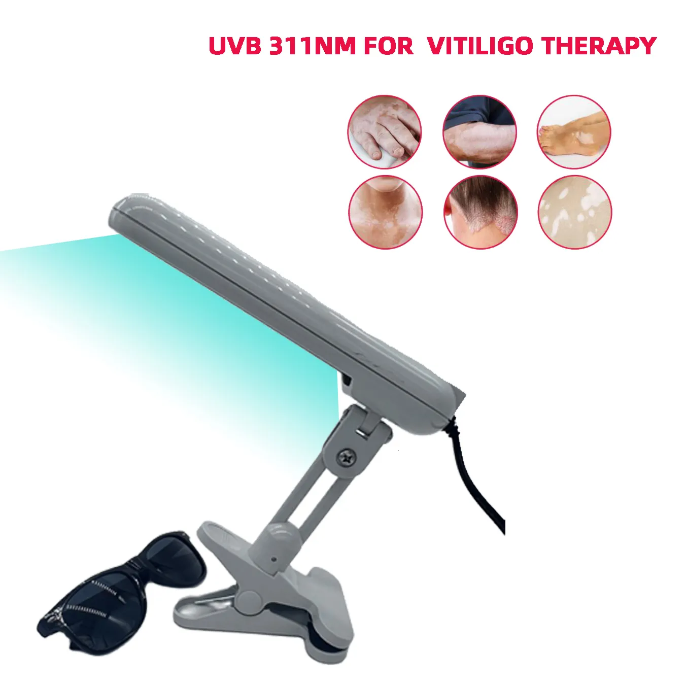 Dispositivos para el cuidado de la cara 311nm UVB Light Potherapy para Vitiligo Psoriasis Eczema Problemas de la piel Tratamiento Lámpara ultravioleta 230728