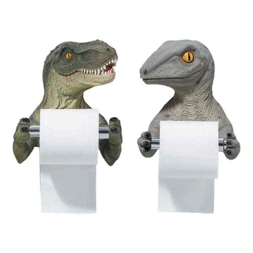 Suporte para papel higiênico em rolo de dinossauro 3D suporte para papel higiênico tiranossauro decorativo para banheiro Home 21110325k