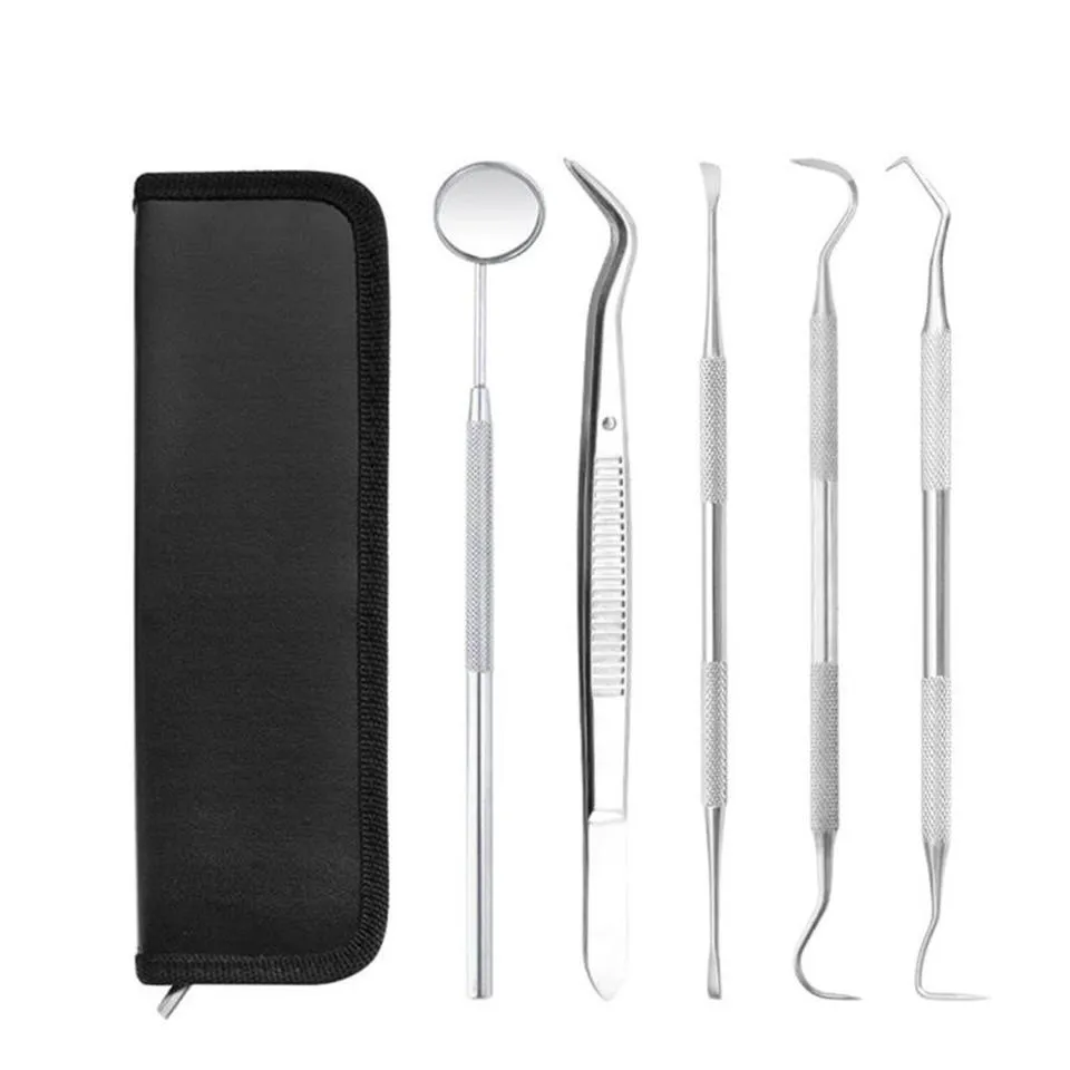 Set di utensili manuali professionali 4 5 PCS Strumenti per kit raschietto per denti Dentifrici in acciaio inossidabile Dentista dentale Cerca strumenti a specchio195l