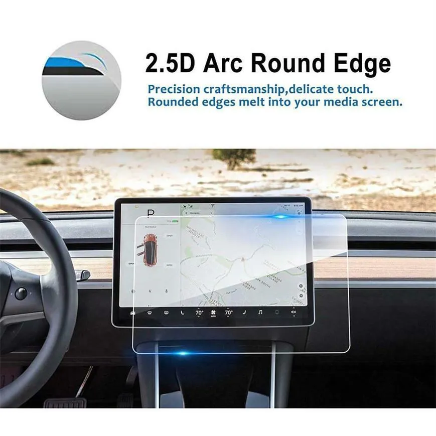 Tempered Glass For Tesla Model 3 Y 2021 Accessories Center Control Touchscreen Car Navigation Screen Protector Film2532