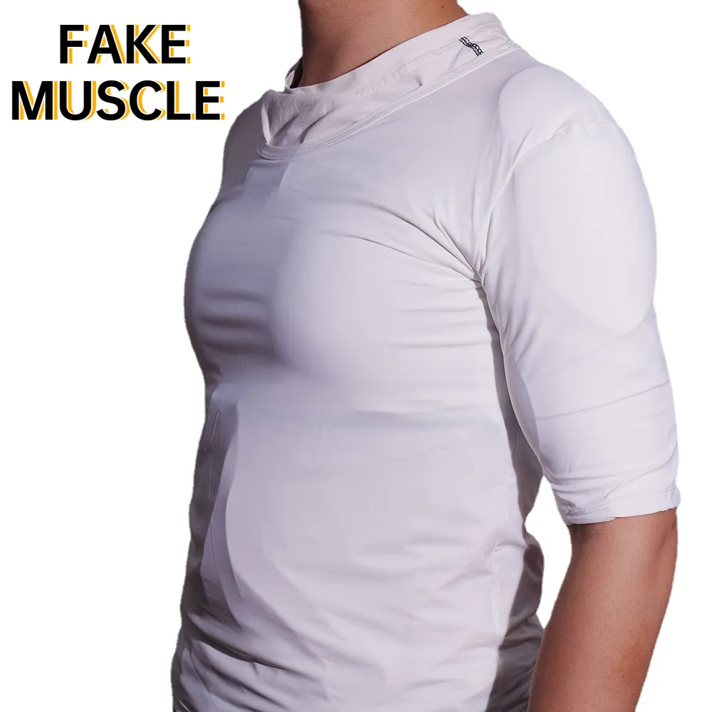 3D Mens Body Shaping Undershirt With Padded Straps And Muscle