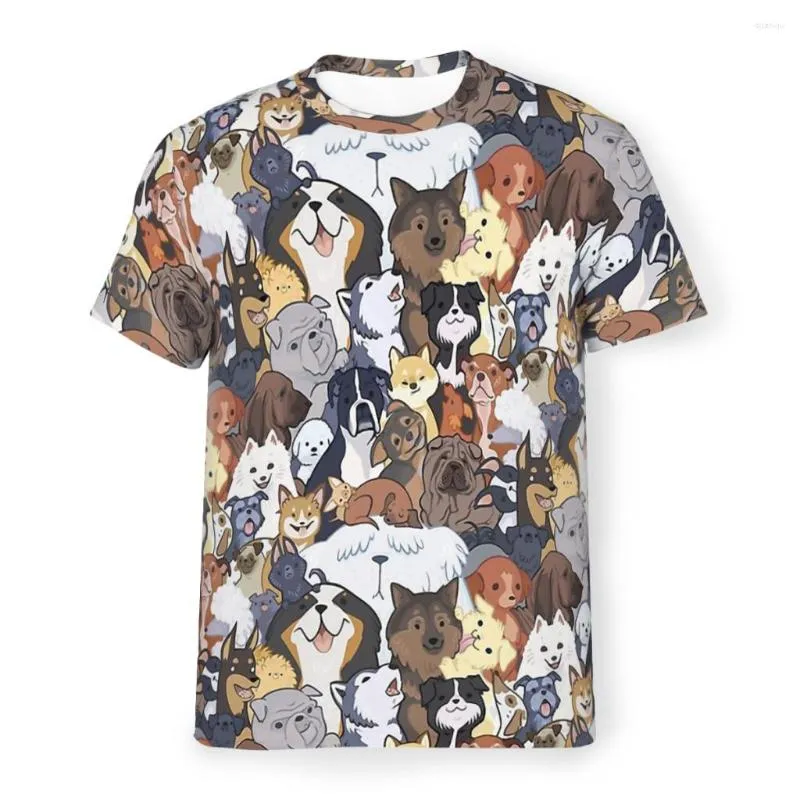 Hommes t-shirts chien mignon vilain animé intelligent collant Pupper fête spécial Polyester t-shirt Top qualité créatif mince chemise trucs