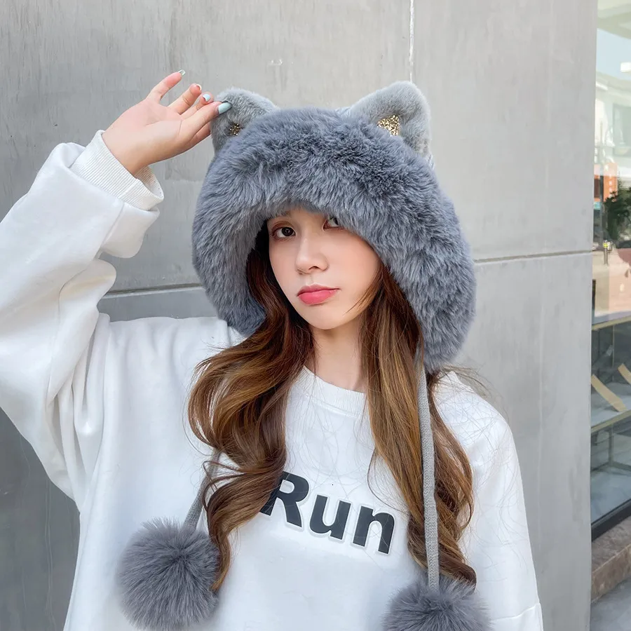 Cat Ear Knit Beanie - Cable Rib Braided Skull Cap For Women, Winter Hat, One Size Fits Most - View #10