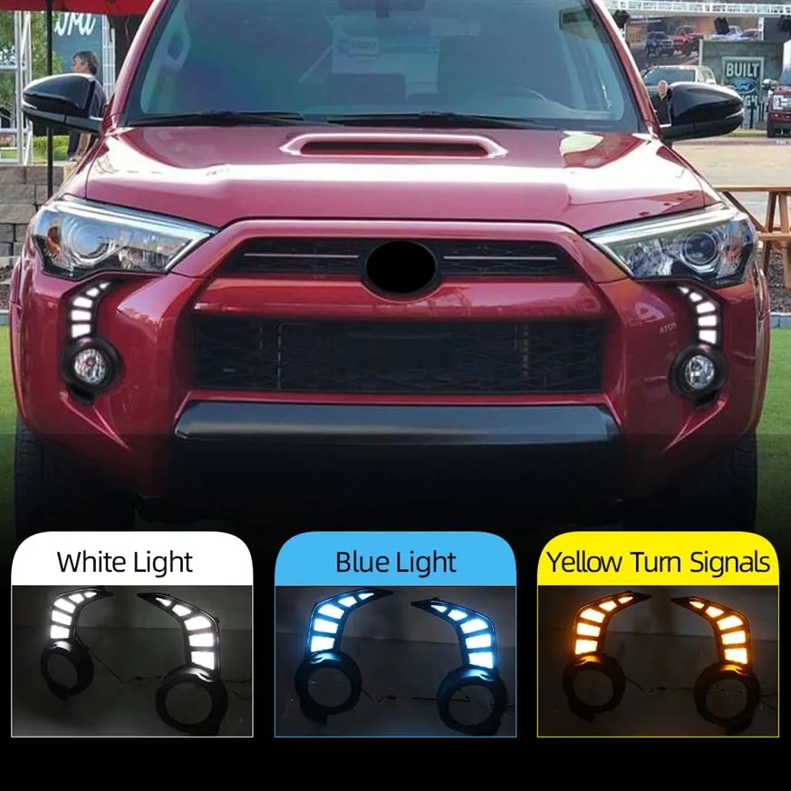 2PCS LED LED أثناء النهار لضوء Toyota 4 Runner 4Runner 2014 2015 2015 2017 2018 2018 2020 2021 Car DRL FOG LAMP2111
