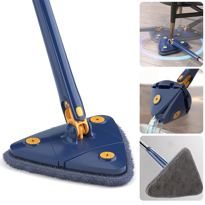 Mops Triangle Mop 360 Girevole Allungabile Regolabile 110 Cm Pulizia Per Vasca Piastrelle Pavimento Parete Profonda 230728