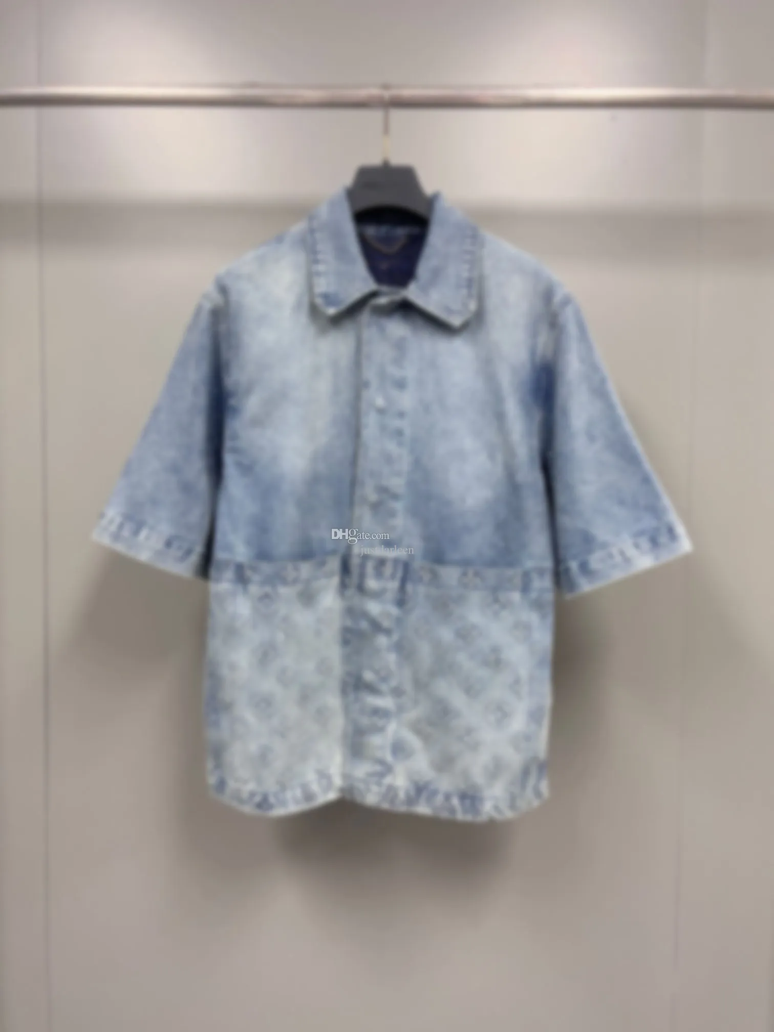 2023 lente zomer nieuwe collectie 100% katoen werkkleding denim set - shirt met korte mouwen en shorts euro maat s tot xl220h