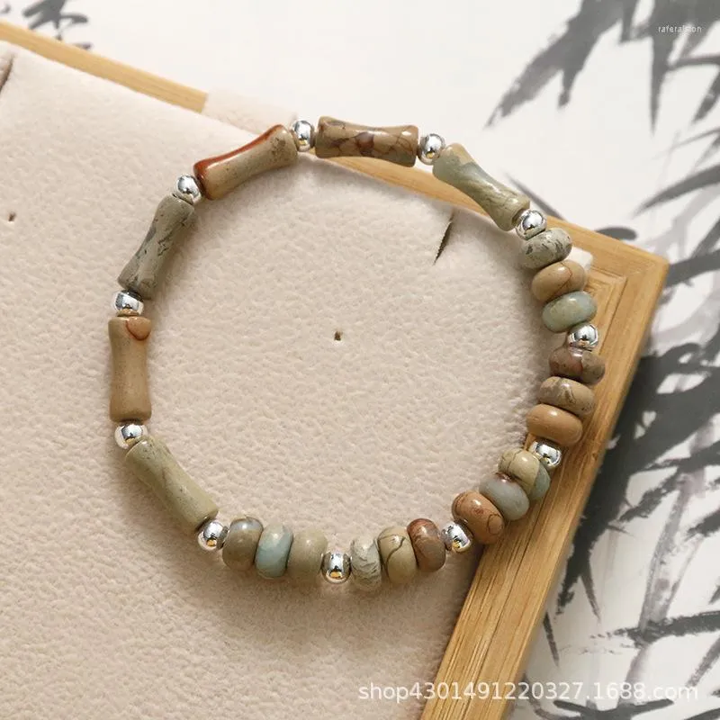 Странд бамбук дизайнер для женщин девочек натуральные сердечники исцеляющие камни браслет.