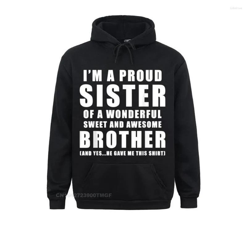 Hoodies voor heren Lange mouw Grappig voor zus van broer Verjaardagscadeau Sweatshirts Gekke heersende kappen