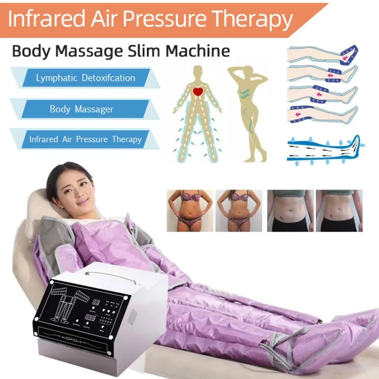 Autre équipement de beauté 3 en 1 Infrarouge lointain Purple Air Pressure Drainage lymphatique Body Slim Device Machineachine