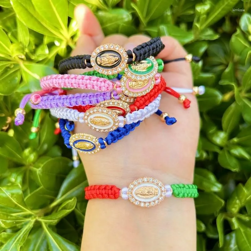 Charm Armbanden Religieuze Handgemaakte Virgencita Pulseras Onze Lieve Vrouw Van Guadalupe Mexicaanse Touw String Geweven Sieraden Gevlochten Armband Voor Vrouwen