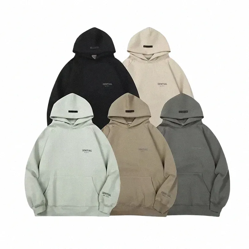 Essentialhoodiesデザイナースウェットシャツエッセンフーディーメンズ女性パーカーファッションルーズストリートウェア衣料品愛好家ストリートトラックスーツスーツブラック