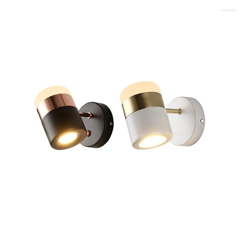 Настенная лампа скандинавские современные светодиодные кованые акриловые лампы 360 градусов вращающихся творческих проходных фар