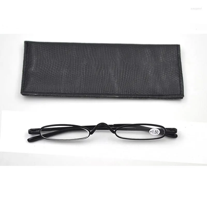 Sunglasses Ultralight Mini Folding Reading Glasses Women Men 1.0 To 4.0 Alloy Portable Container Presbyopia Pen Send Case A1