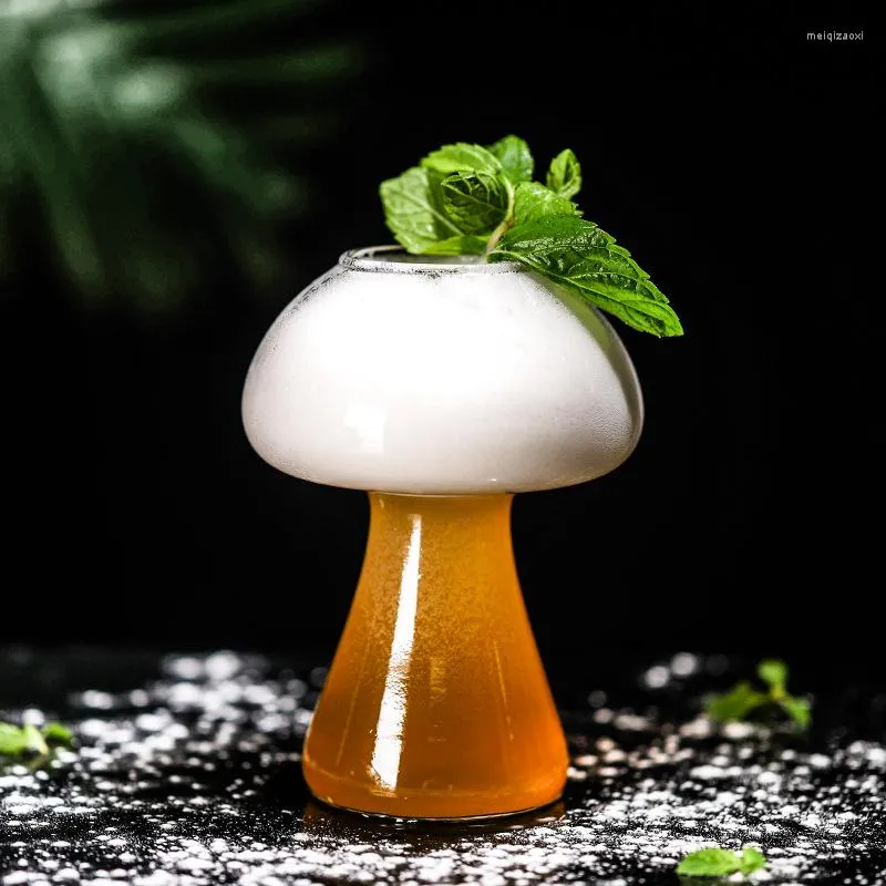 Verres à vin 360ML Coupe en verre en forme de champignon S Bière Boissons Cocktail Nouveauté Boisson Pour Bar Restaurant Kawaii Discothèque