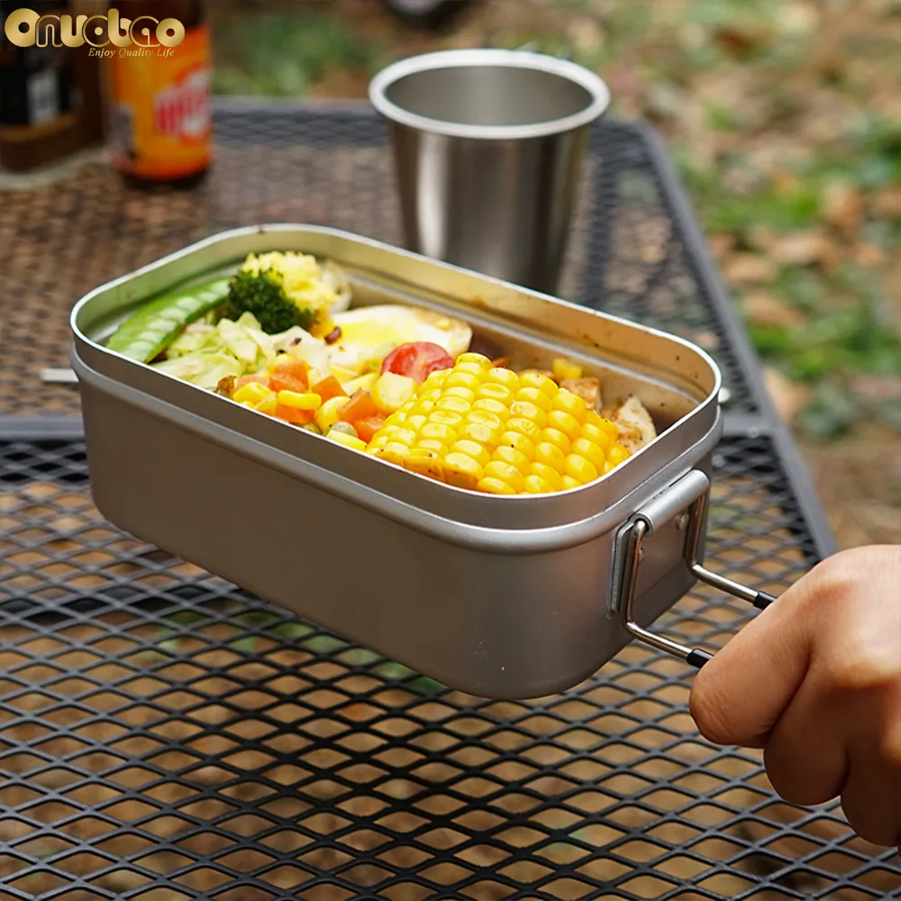 Lunchlådor Onuobao Vuxen Square Outdoor Outing Camping Cooking Artifact Aluminium Bento Box Travel Portable Japanese Lunch Box 230729