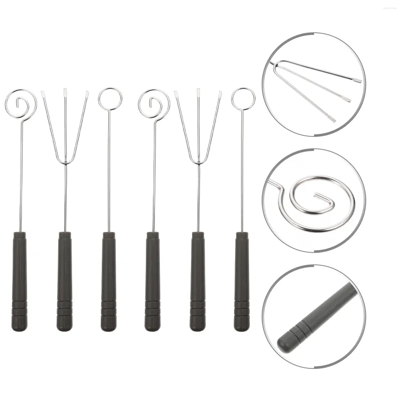 Set di stoviglie 6 pezzi Utensili da cucina Cake Toppers Forchette da immersione in acciaio inossidabile Gadget Utensili da forno