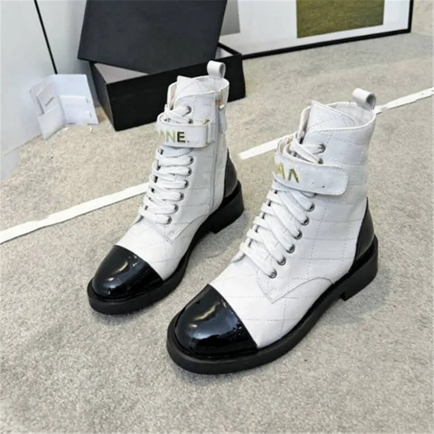 Lüks Botlar 2023 Tasarım Kanalı Şık Kadınlar İş İşi Dekorasyon Anti Slip Knight Boots Martin Boots Casual Sock Boots 03-012