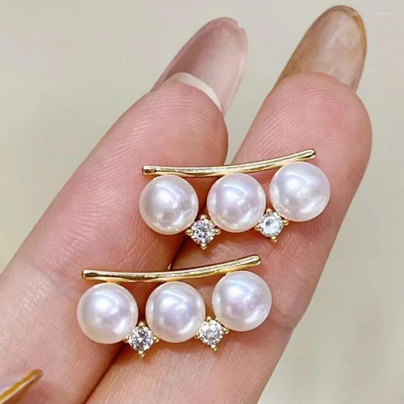 Kolczyki z koralikami Multi Pearl Kobiety ręcznie robione 6-7 mm naturalna biżuteria słodkowodna