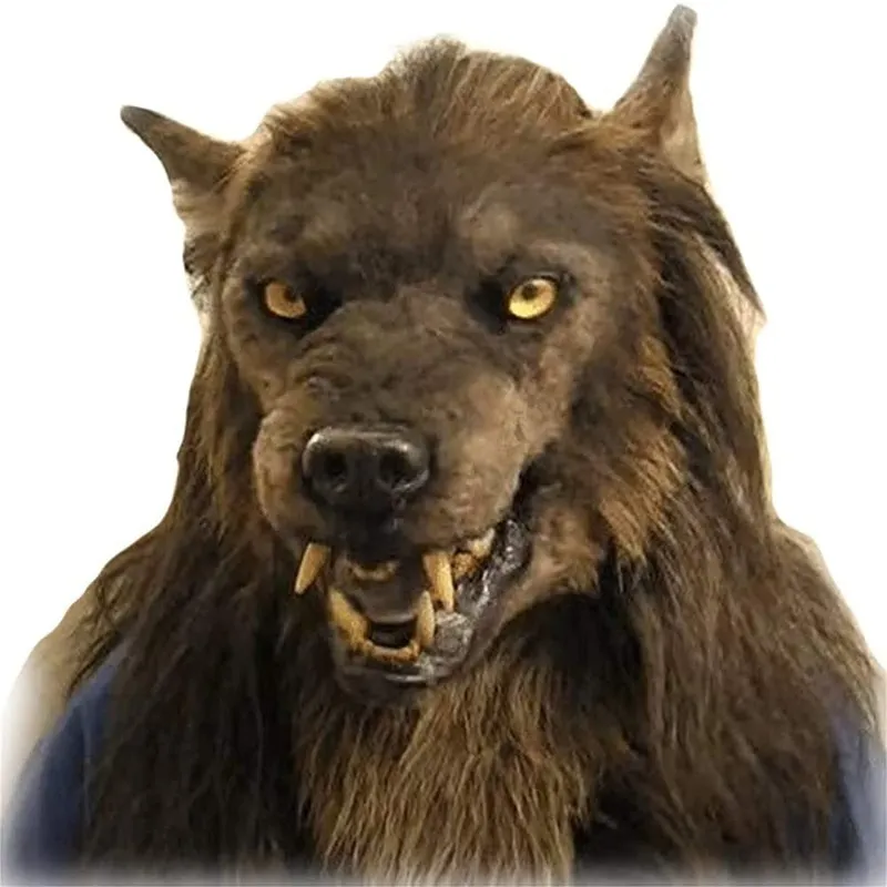 Coiffure masque de loup-garou gris : loup en fausse fourrure respectueux des animaux - France