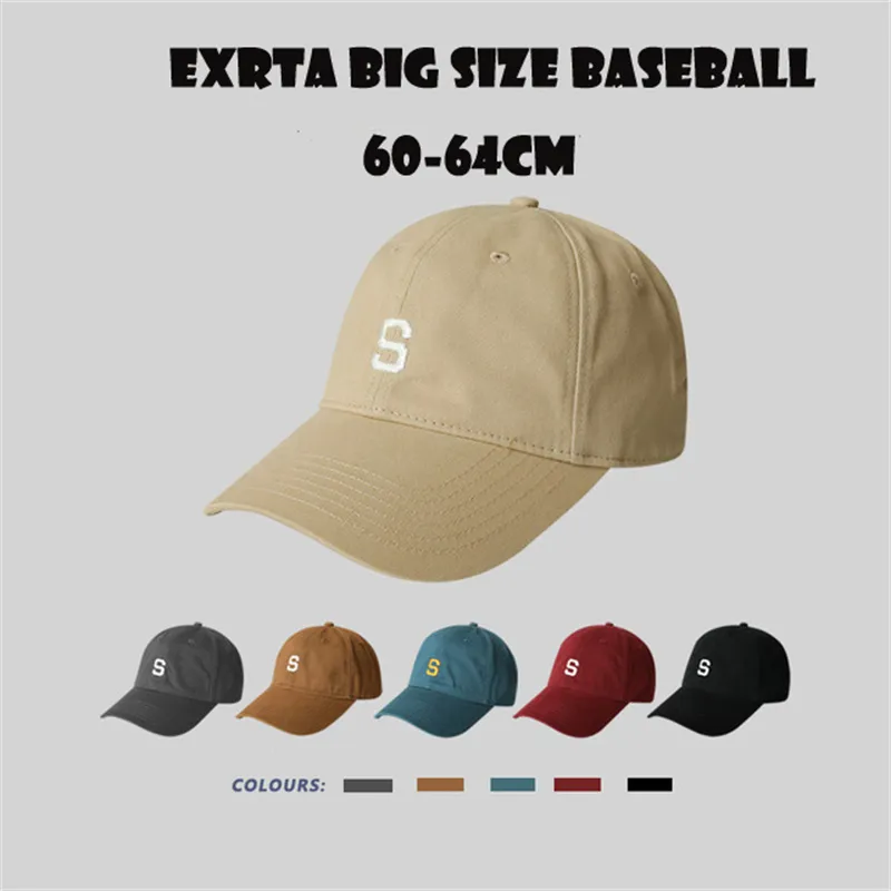 Ball Caps Unisex Large Size Baseball Cap Big Head Cotton Top Sunshade Outdoor Sport Autumn Bob Fishing Hiking Mens 230729