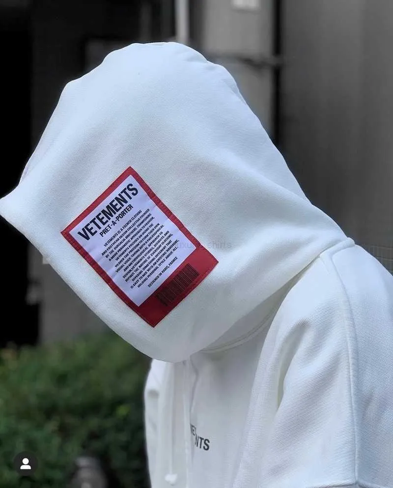 23 vetements hoodies meilleure qualité Red Label Sticker 100 Cotton EU Size Vetements Hoodies Hommes Femmes High Street Streetwear Automne Hiver Pull PV1E