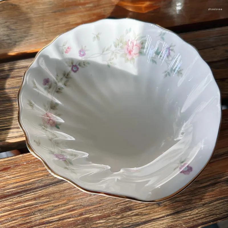 Миски роскошная высококачественная салатная чаша рельеф с рельефной поднос маленькая рисовая тарелка глубоко костяная лапша лапша
