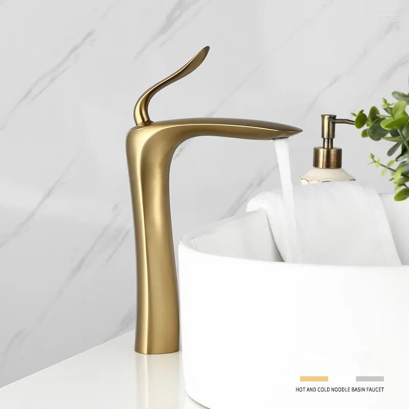 Bathroom Sink Faucets Basin Faucet Contemporary Gold Brass Single Handle Hole And Cold Deck Mounted Mixer Tap