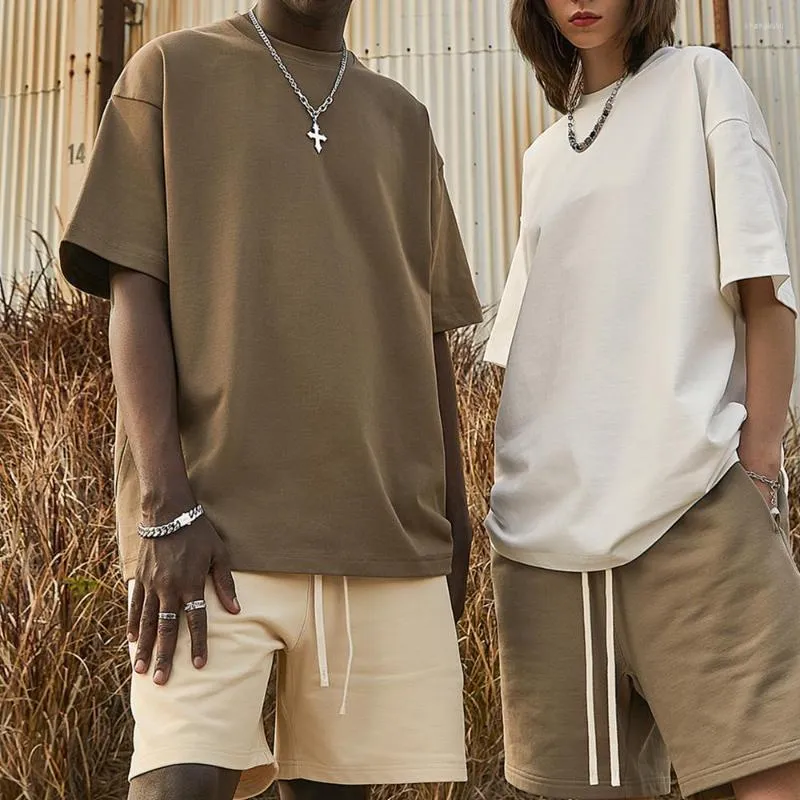 T-shirts pour hommes été coton lourd Raglan T-Shirt haute qualité hommes unisexe épais solide T-shirt Hip Hop Streetwear 385 GSM
