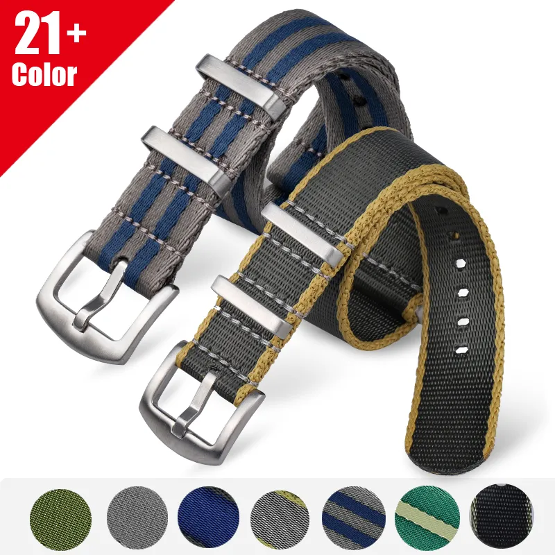 Titta på band Premium Quality Nylon Strap 20mm 22mm Seatbelt Watch Band Universal Type Sports for 007 Watchband Replacement 230729