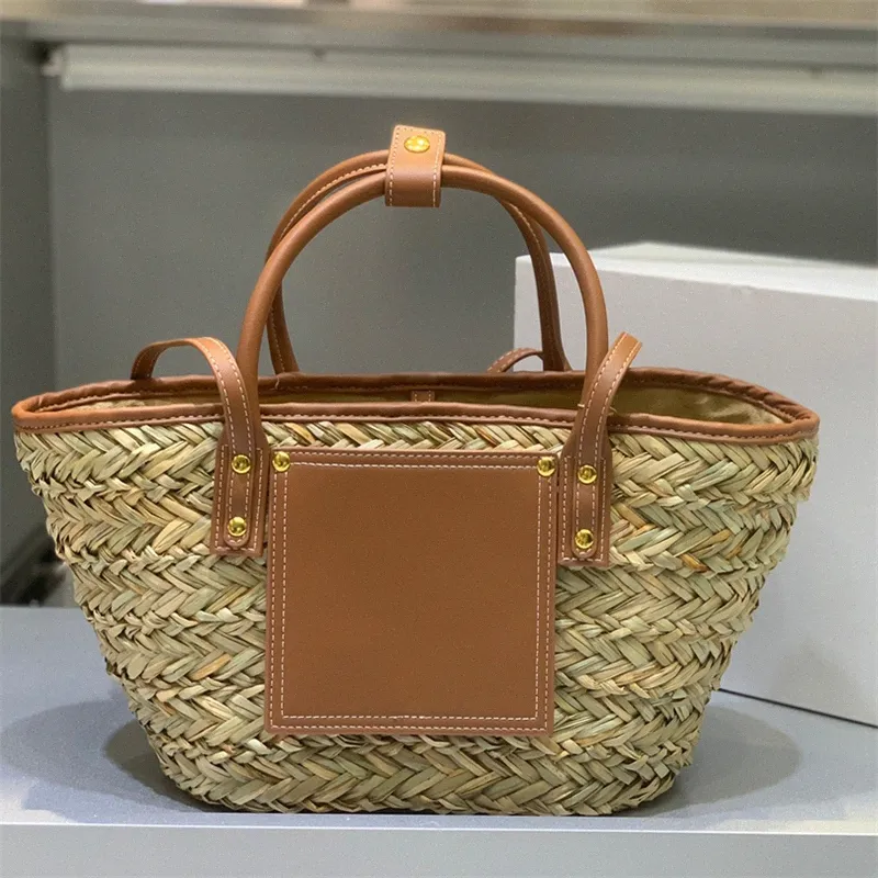 été paille sacs femmes sac de plage le panier top qualité femme soleil sacs de voyage fourre-tout en cuir grandes dames sacs à main M2Bd #