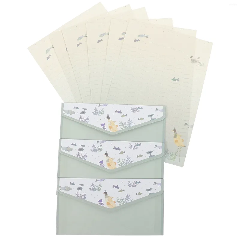 Gift Wrap 4 Sets Writing Supplies Wedding Invitation Card Envelope Letterhead Paper Kit Retro Stationary