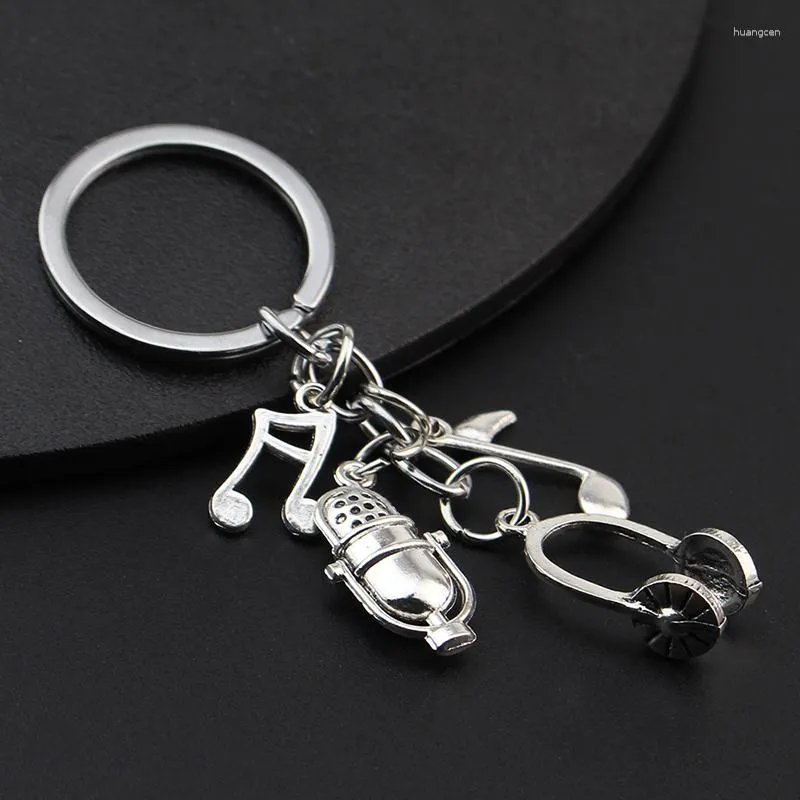 Keychains Music DJ Headset Handmade Keychain Guitar Musical Note Pendant For Men Women Festival DIY Jewelry Gift