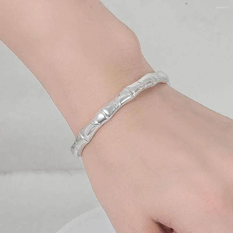 Bangle Bamboo Spaper Safe Opening Bracelet Women's Ethnic Style Fresh Silver-plated Braceletfor Girls