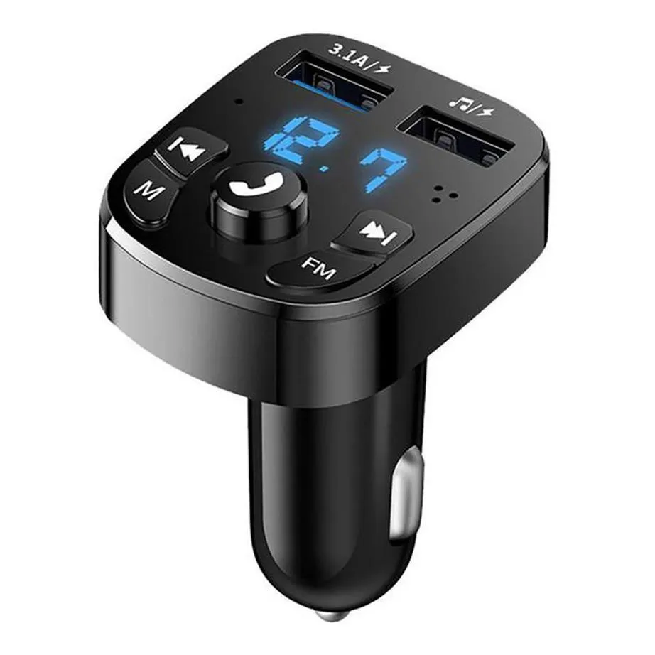 Bezprzewodowe niebieskie ręce akcesoria samochodowe FM nadajnik podwójny USB ładowarka Bluetooth Hands-car-mp3-player276v
