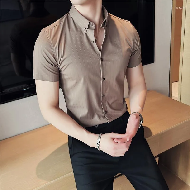 Мужские повседневные рубашки летние рубашки с коротким рукавом роскошной не железной сплошной бизнес высококачественный бренд Polo Neck Funt