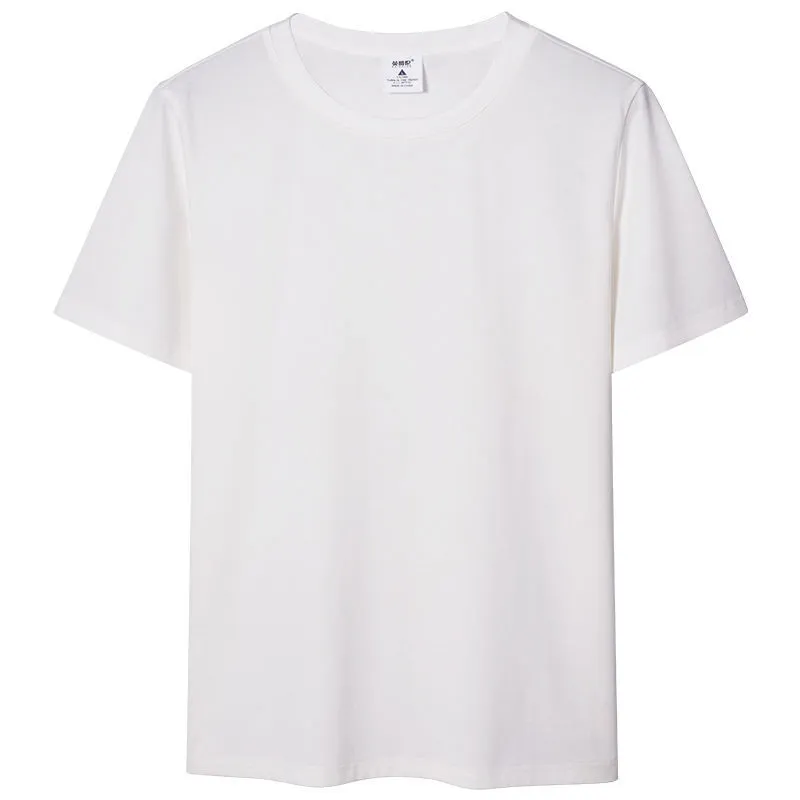新品●Cotton Silk Useful Halfsleeve Tshirts Men's Short Sleeve Silk Cotton Blend T-shirt Solid Color Loose Fit