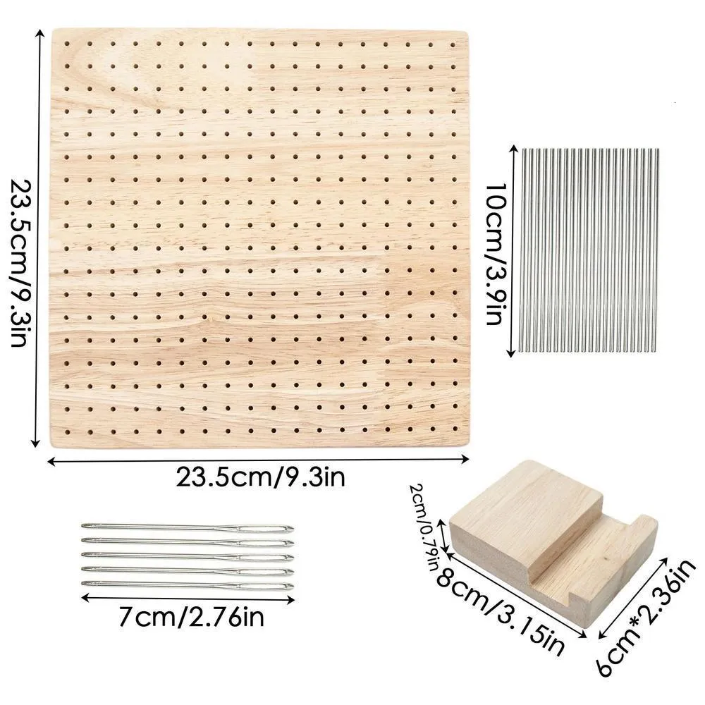 Wooden Blocking Board for Knitting Crochet Granny Squares Lovers with 20  Pcs Metal Rod Pins Sewing Needles Stand Included 27.5cm