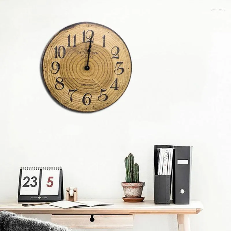 Relógios de parede Rotundity Relógio de madeira Minimalista Crianças Pinturas Decor Silent Design Simples Reloj Sala de Estar Decoração Quartos