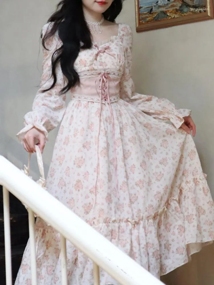 Casual Mid-Calf Pink Floral Dress Women A-Line Empire Waist Synthetic Fiber  Spring from Dhgate Basic & Casual Dresses - price 48.75