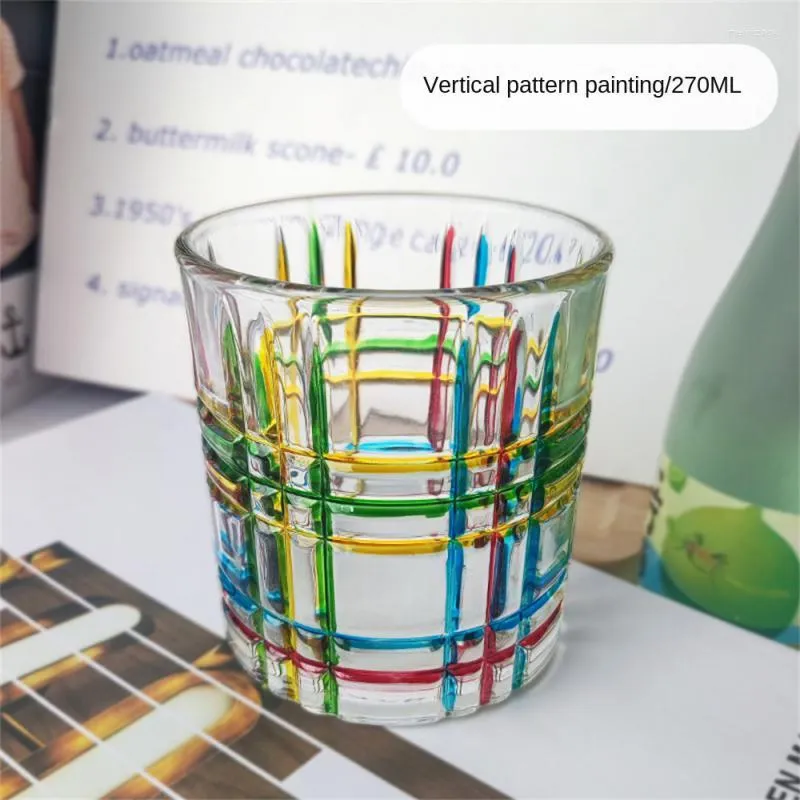 Vinglasglas av glas kaffekopp kreativ för dryck hemfest bar klubb handgjorda målade höga temperaturmotstånd hushållstillbehör koppar