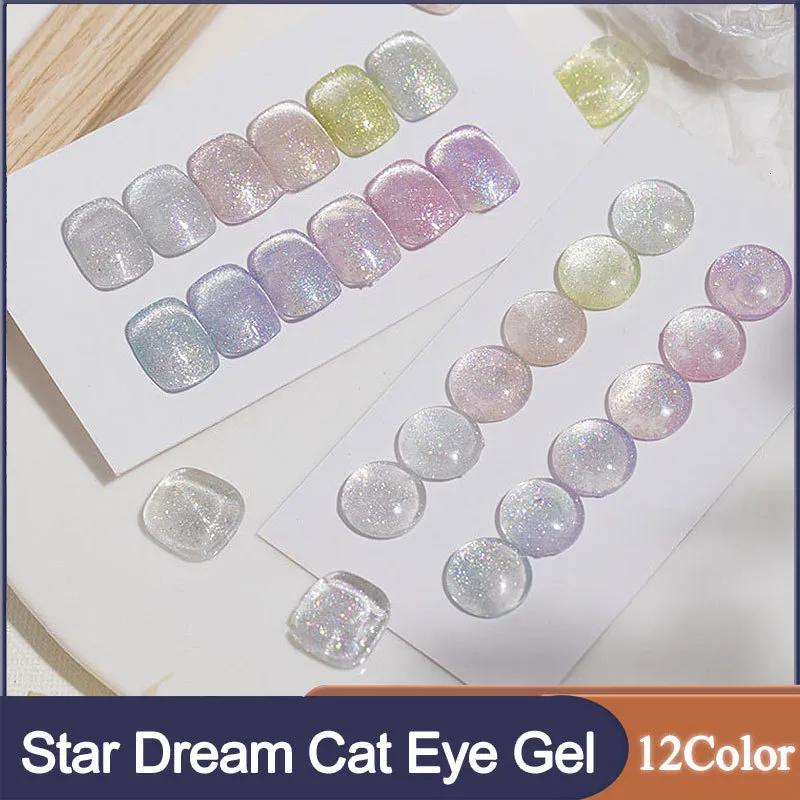 Smalto per unghie Set di 12 colori Star Dream Gel per occhi di gatto Smalto per unghie Semi Permanente Uv Vernice Gel 15ML Nail Art Effetto glitter Off Smalto per unghie 230729