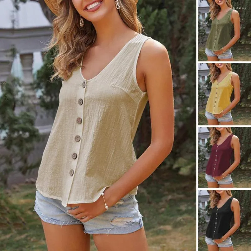 Women's Blouses Women Blouse Summer-ready V-neck Sleeveless Shirt Breathable Sweat-absorbing Female Top For Casual Comfort