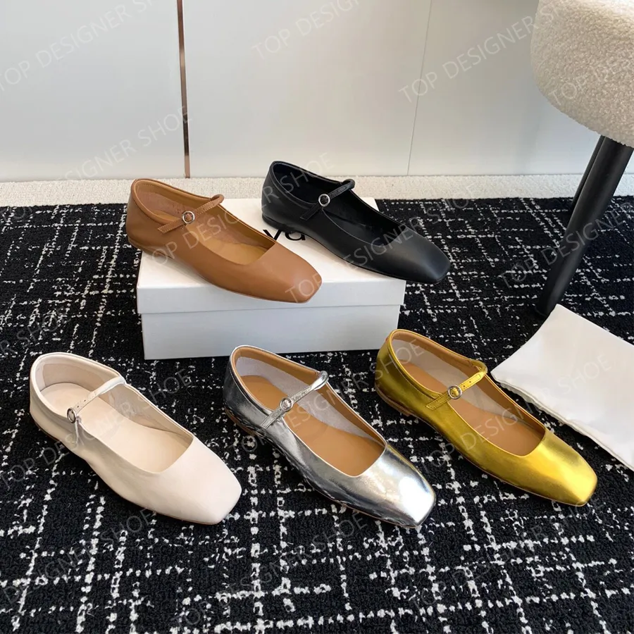 Luxe Mary Jane Schoenen Designer Kledingschoenen Aeyde Balletschoenen Zwart Bruin Lederen vierkante Platte Vrijetijdsschoenen Damesmode Comfortabele Luie Bootschoenen 35-40 met doos