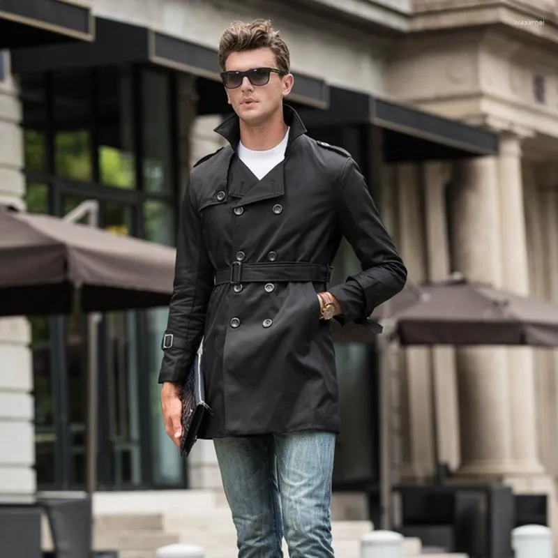 Mens trench 2025 coat mid length